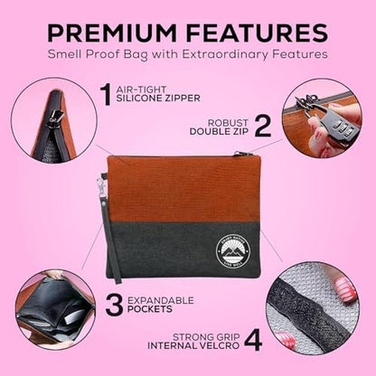 Enjoy Native Smell Proof Bag with Lock 11" x 9", Smell Proof Container, Dog Tested Odor resistant Bags, Best Zipper odor sealing pouch for Herbs, Coffee & Travel Medicine, Scent resistent Containers