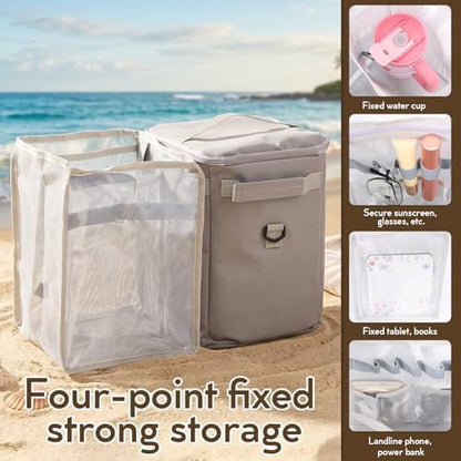 2-in-1 Cooler Organizer Insert for Bogg Bag Original/X-Large, PEVA 6H Insulated Storage Inner with Mesh Bag, Dry-Wet Separate for Camping, Beach, Picnic, Road Trips