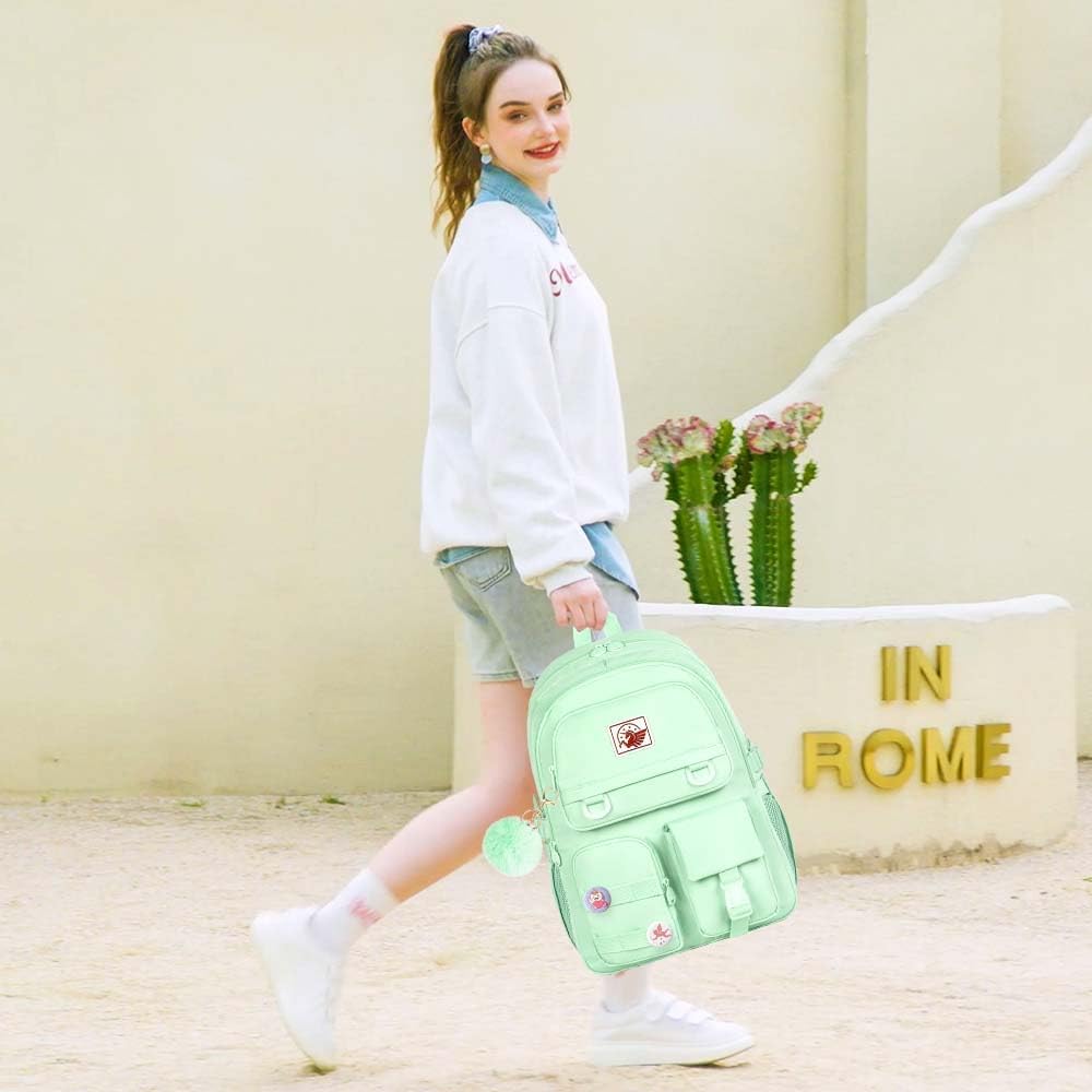 CCJPX Girls Backpack, 16 inch School Laptop Bag College Bookbag, Anti Theft Daypack for Teens Girls Students Women