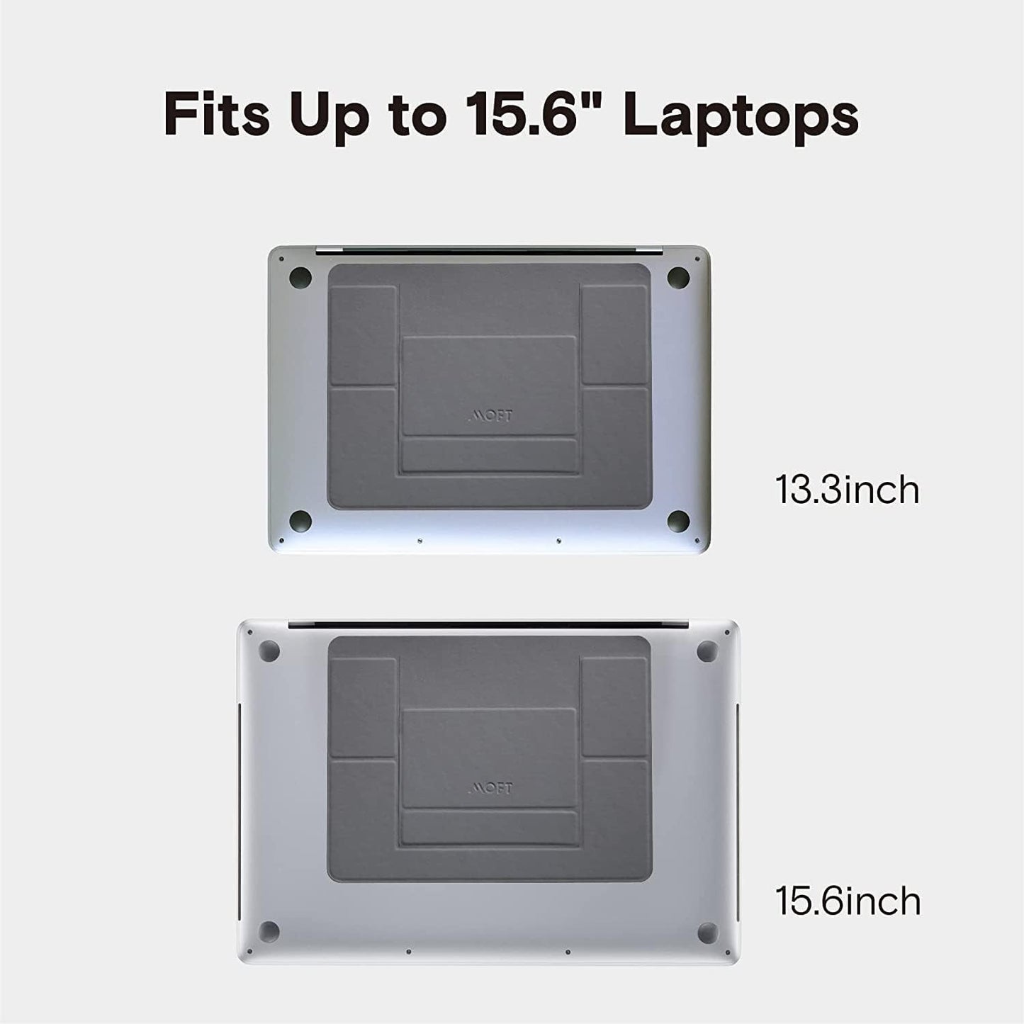 MOFT Laptop Stand for Desk, Stick-On Computer Stand with Dual-Angle, Ergonomic Laptop Riser Holder for Travel, Foldable & Portable MacBook Stand Fits 11.6"-16" Laptops, Starry Grey (Adhesive Version)