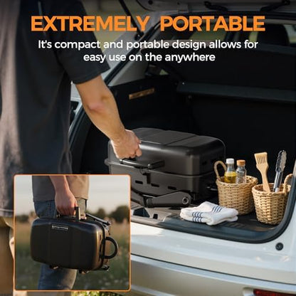 MASTER COOK 10,000 BTU Portable Gas Grill, Tabletop Small Propane Grill with Foldable Legs, Outdoor Compact BBQ for RV, Hiking, Camping, Patio, Tailgate