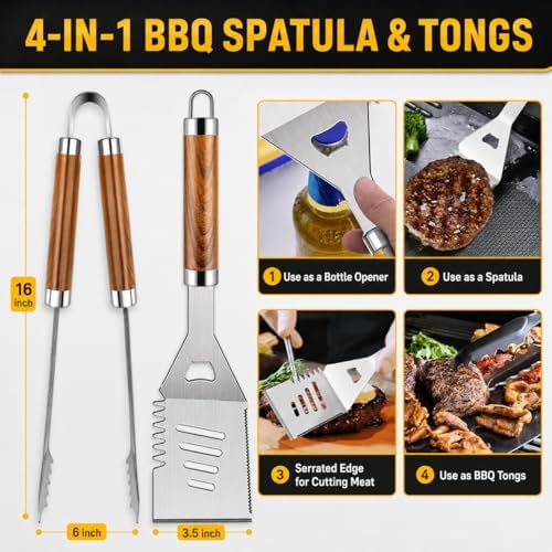 TAIMASI 34Pcs Heavy Duty Grill Accessories Grilling Gifts for Men