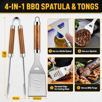 TAIMASI 34Pcs Heavy Duty Grill Accessories Grilling Gifts for Men