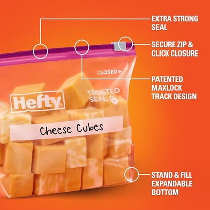 Hefty Slider Storage Bags, Quart Size, 78 Count