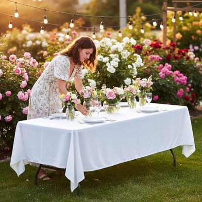 FDW | 8FT Folding Table | White | Portable Plastic Table