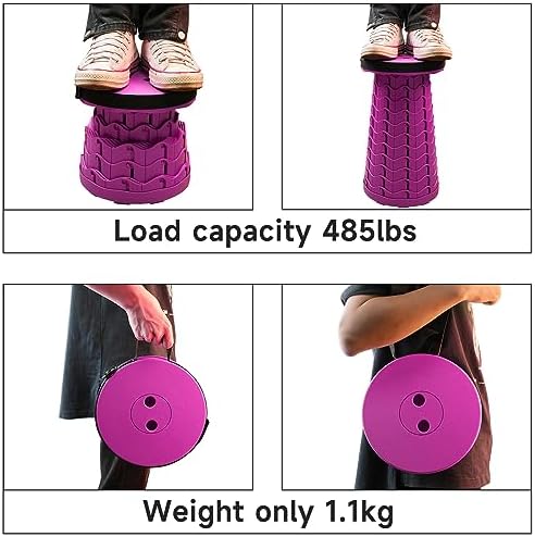 Folding Stool for Adults, Portable Chairs for Outside, Purple