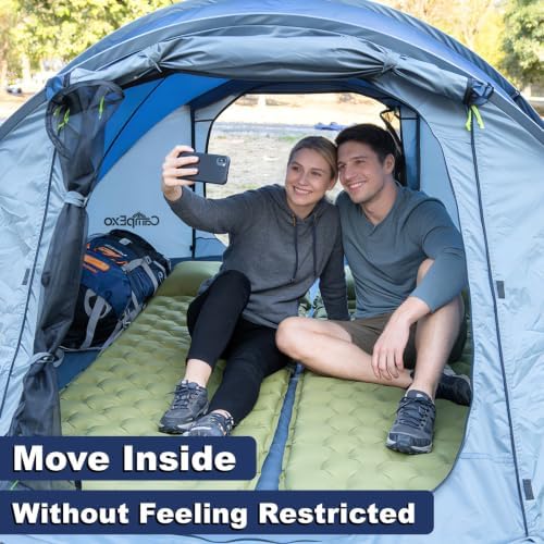Camping Tent, Pop Up Instant Tent for 2-4 Person, Sets Up in Just Seconds, Waterproof Durable Tent with Carry Bag for Camping Hiking Outdoor