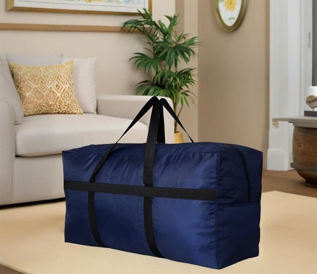 Extra Large Storage Duffle Bag with Zippers and Handles, Big Foldable Duffle Bag for Travel