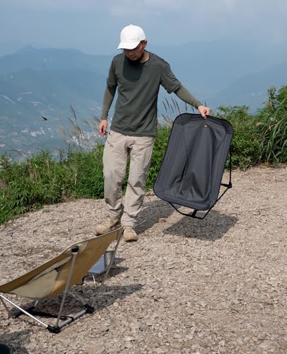 iClimb Low Ultralight Compact Folding Chair (Black Grid)