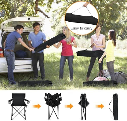 HaSteeL Camping Chairs, 4Pcs Oversized Folding Lawn Chairs for Adults