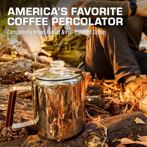 COLETTI Bozeman Percolator Coffee Pot — NO Aluminum or Plastic [6 cup]