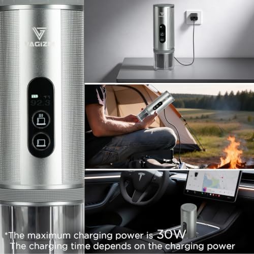 Portable Espresso Machine 12V: Travel Coffee Maker with Fast Self Heating & 15000mah Large Battery - Works with NS Capsule for Camping, Traveling, Car Driving