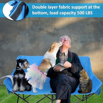 Leonyo Double Camping Chairs, Oversized 2 Person Camping Chair for Adults