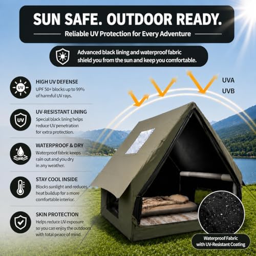 Qeroo® Luxury Inflatable Air Tent for 1-2 Person, UV-Resistant Hot Tent with Pump, Quick 5-Min Setup,600D Oxford Waterproof & Windproof,All-Season Portable Glamping Shelter,Lightweight & Easy to Carry