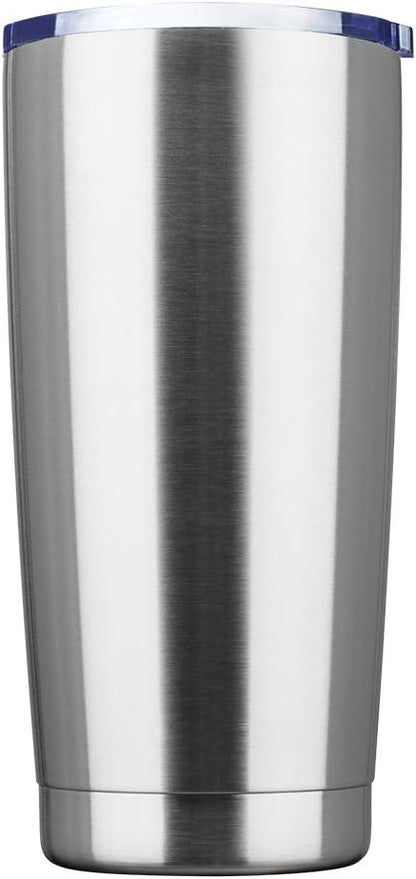 20oz Tumbler Bulk Stainless Steel Vacuum Insulated Tumblers with Lid Double Wall Travel Mug Powder Coated Coffee Cup, Suitable for Ice Drinks and Hot Beverage (Stainless steel 1pack)