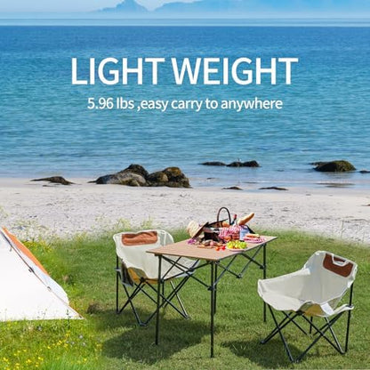 SHANQUAN 2 Pack Folding Camping Chair, Compact Camp Chair,Outdoor Lawn Portable Lightweight Backpacking Chair with Carrying Bag for Outdoor Camp,Travel,Beach,Picnic,Fishing, Hiking (Beige)