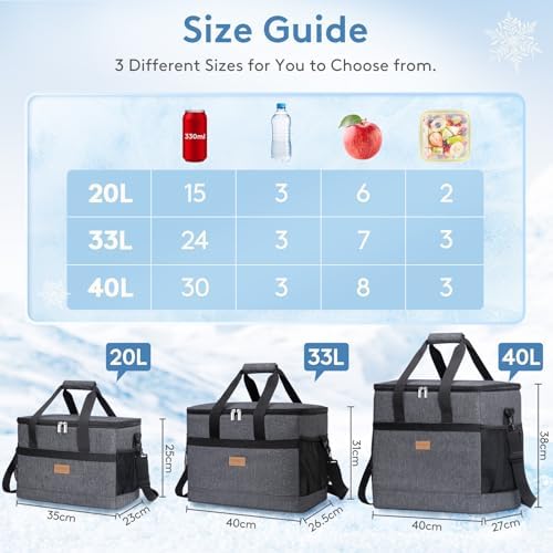 Lifewit Cooler Bag 30/50/60 Cans Collapsible, Insulated Large Lunch Bag