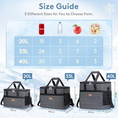 Lifewit Cooler Bag 30/50/60 Cans Collapsible, Insulated Large Lunch Bag