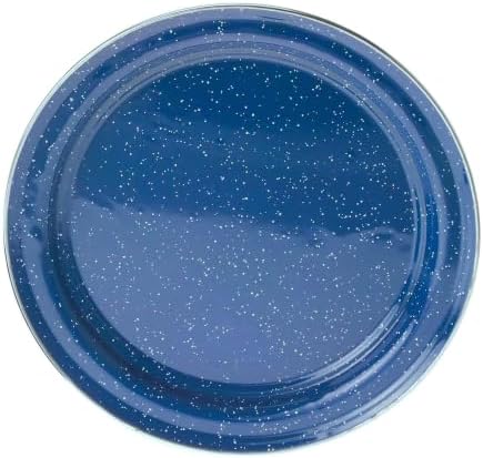 GSI Outdoors Pioneer Enamel 12 Pieces (4-Person) Dish Set I Enamelware Dishes Including Plates, Bowls and Mugs for Camping, Outdoors, RV, Camp, Blue