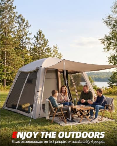 Abahub Inflatable Camping Tent with Hand Pump for 1/2/3/4/8 Person