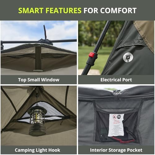 CAMEL CROWN 4/6 Person Instant Cabin Tent, Pop Up Windproof Tents for Camping, 60-Second Setup Family Tent with Carry Bag for Outdoor Hiking