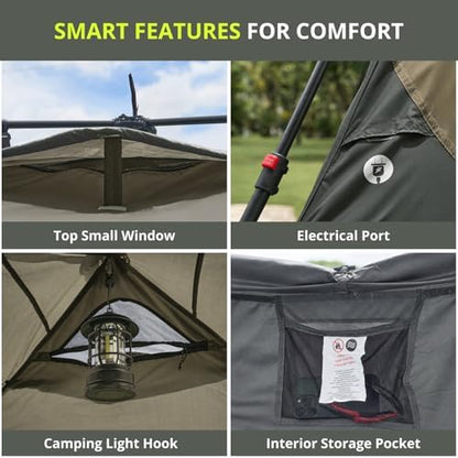 CAMEL CROWN 4/6 Person Instant Cabin Tent, Pop Up Windproof Tents for Camping, 60-Second Setup Family Tent with Carry Bag for Outdoor Hiking