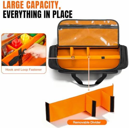 HODRANT Camp Grill Tool Storage Bag, Portable BBQ Utensil Case with Divider