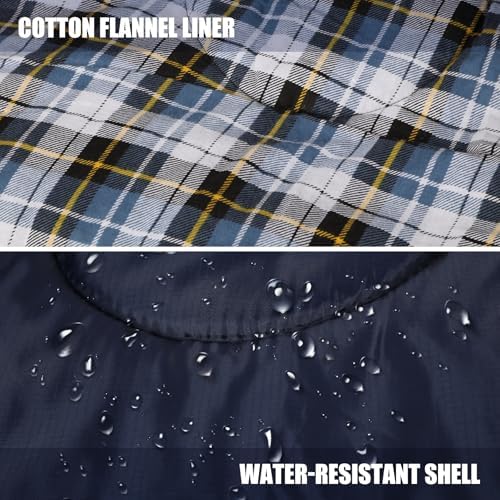 REDCAMP Cotton Flannel Sleeping Bag for Camping Backpacking, Adults Cold Weather Envelope Sleeping Bags with 2/3/4/6lbs Filling