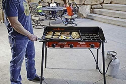 Camp Chef Tahoe Triple Burner Stove, Black/red
