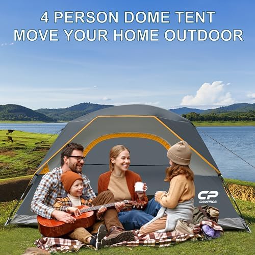 CAMPROS CP Tents for Camping 2/4/6 Person, Waterproof Windproof Dome Tent