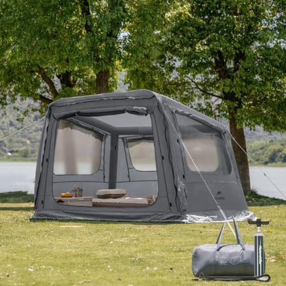 Naturehike Gen Air FL Inflatable Tent 2-4 Person, Easy Setup Blow up Tents with Pump, Waterproof 210D Oxford Fabric & Mesh Windows Tent for Outdoor Family Camping & Glamping