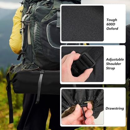 2 Pack 43.3×13.7 Inches Heavy Duty Camping Chair Replacement Bag Large Folding Chair Carry Bag with Adjustable Shoulder Strap Oxford Cloth Storage Tent Bag for Outdoor Camping Travel Sports (Black)