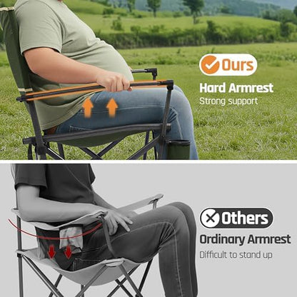 DMH OUTDOORS Oversized Heavy Duty Camping Chairs for Adults 400LBS Capacity