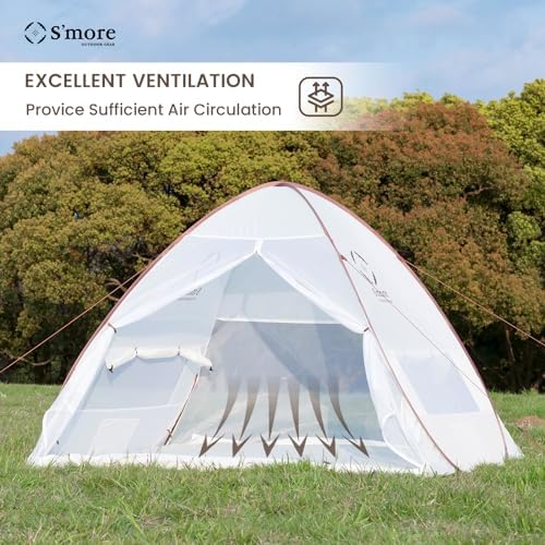S'More 1/2 Person Beach Tent, Lightweight & Easy Set Up Pop up Tent, UFP 30+ Quick Portable Sun Shade Shelter for Beach,Picnic, Backyard, Festival
