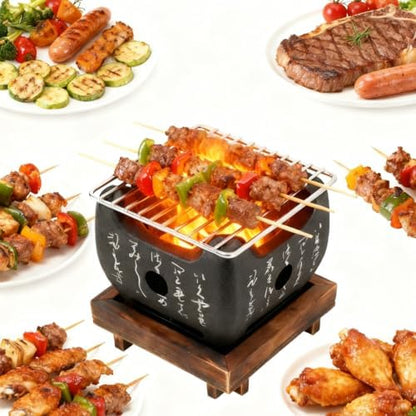 Mini Portable BBQ Grill, Japanese Charcoal Stove for Cooking