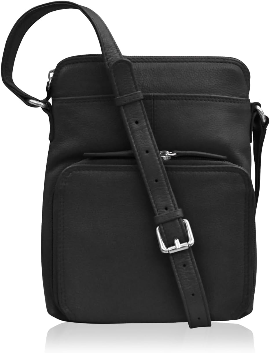 ili New York Genuine Leather Crossbody Bags for Women - Premium RFID Blocking Shoulder Bag Organizer with Adjustable Strap
