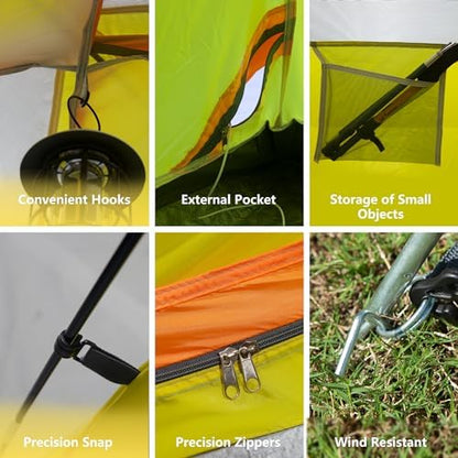 ASFANES Tents for Camping 2/4/6 Person Camping Dome Tent, Waterproof,Spacious, Lightweight Portable Backpacking Tent for Outdoor Camping/Hiking