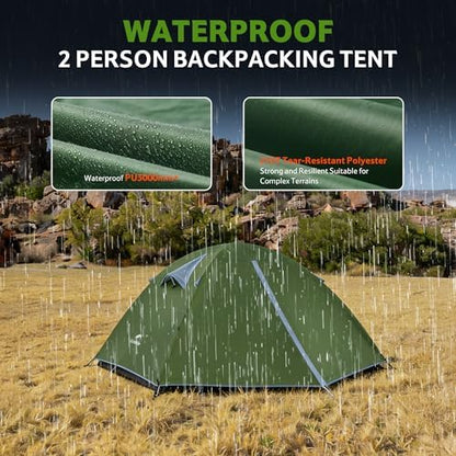 Naturehike Bleik-A 2-3 Person Camping Tent, Waterproof Double Layer Lightweight Backpacking Tents for Camping