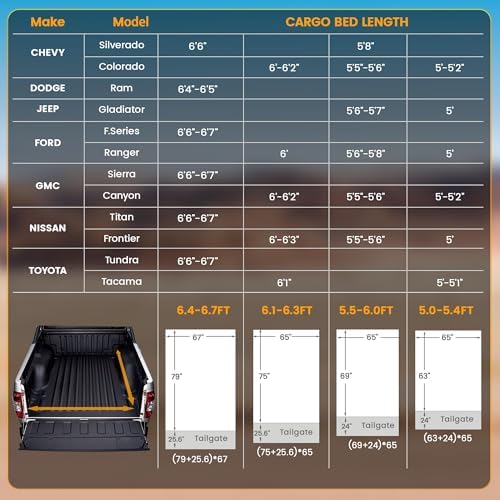 WildFinder Truck Bed Tent, Pickup Truck Tents for Camping 6.4-6.7 FT Bed