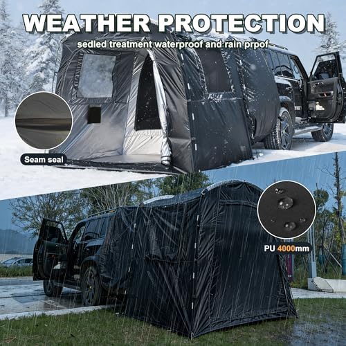 Economical Car Camping Tent - Easy Setup 210D Ripstop, Spacious Universal Fit for Overnight Outdoor Trips