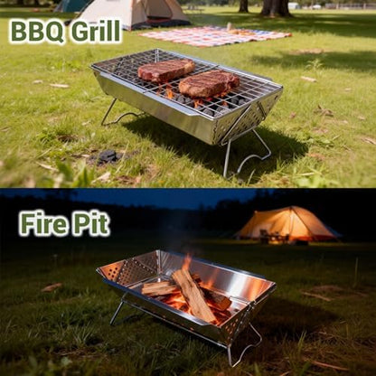 Charmline 16x9 in Small Portable Charcoal Grill, Small Fire Pit
