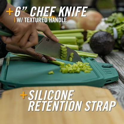 Gerber Gear ComplEAT Cutting Board Set - Cutting Board Kit with Polypropylene & Bamboo Cutting Boards - Features Paring Knife & Chef's Knife for camping picnics and outdoors