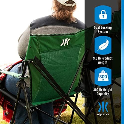 Kijaro Dual Lock Portable Camping Chairs - Enjoy the Outdoors with a Versatile Folding Chair, Sports Chair, Outdoor Chair & Lawn Chair - Dual Lock Feature Locks Position – Jasper Green