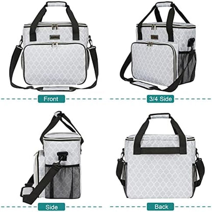 BAGLHER Dog Travel Bag, Pet Travel Bag (ALL Pet Travel Supplies), With 2 Pet Food Containers and 2 Collapsible Silicone Bowls; Essential Kits for Pet Travel DLwhite