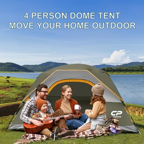 CAMPROS CP Tents for Camping 2/4/6 Person, Waterproof Windproof Dome Tent