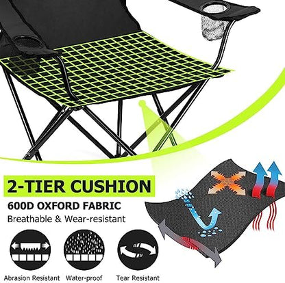 Joyfair Camping Lawn Chairs & Table Set, Large Beach Chairs for Outside