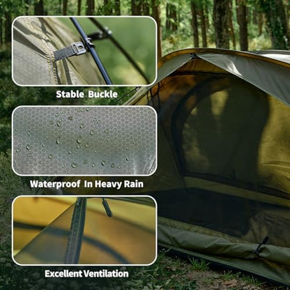 Camping Tent 1 to 2 Person, Backpacking Tent Waterproof & Windproof, Ultralight Instant Tent for Camping, Hiking, Outdoor,Lightweight for Adults Kids Scouts Easy Setup