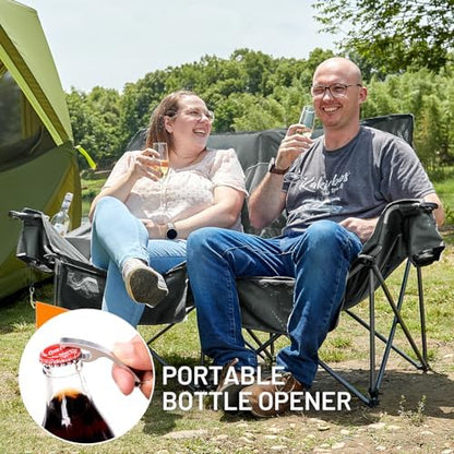 Timber Ridge Double Camping Chair Heavy Duty Outdoor Folding Camp Couch