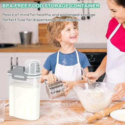 TBMax Rice Storage container 4 Lbs, Small Rice Dispenser with Measuring Cup, Cereal Containers Flour Bin, Kitchen Food Storage Container and Pantry Organizers, Pet Dog Cat Food Dispenser