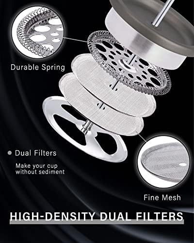 POLIVIAR French Press Coffee Maker, 12 oz